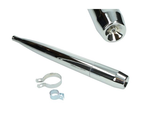 uitlaat Origineel 5v (made in EU) 64mm 28mm chroom sachs minor