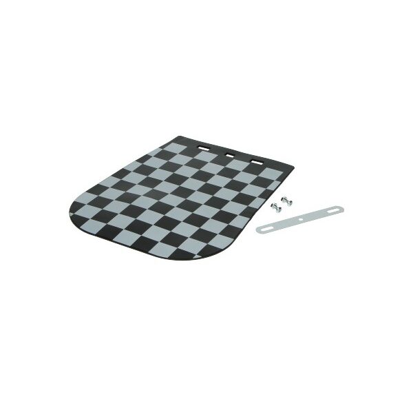 Spatlap universeel zwart/wit finish vlag bromfiets