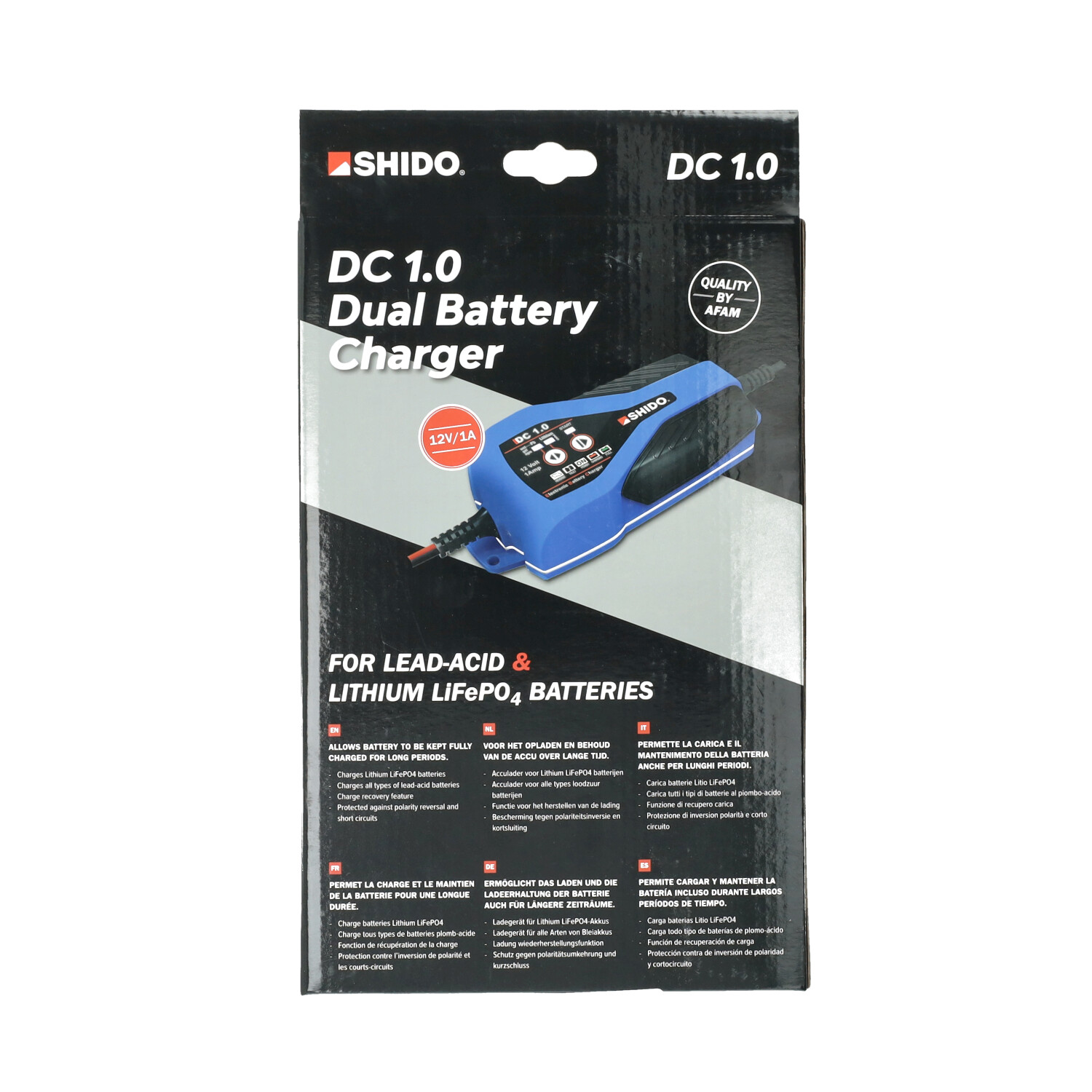 Acculader Shido 12v Lithium Ion + Loodzuur Professional Dc 1.0