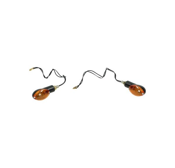 Knipperlichtset DMP mini ovaal E-KEUR zwart/oranje universeel
