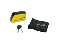 Schijfremslot luma + tasje 5mm pen geel 91d
