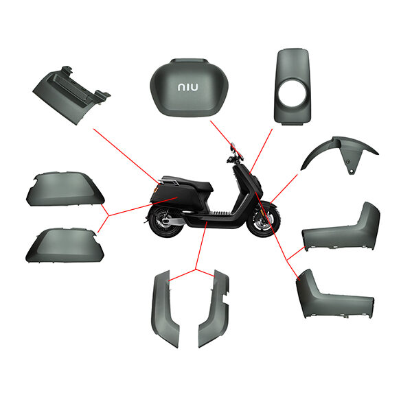 Plaatwerkset DMP titanium — geschikt voor Niu n1s