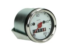 Km tellerklok 80km/u met lampje 48mm wit — geschikt voor Tomos