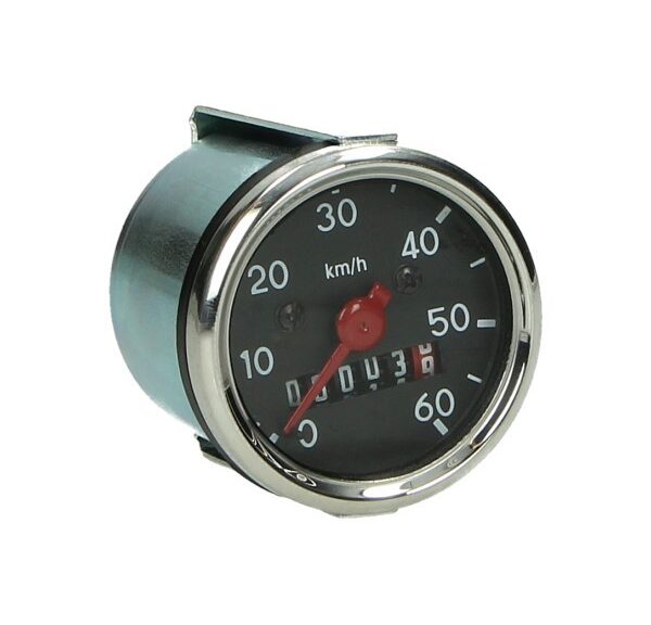 km tellerklok 60km/u zwart/chrome 48mm zwart/chroom camino