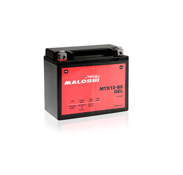 Malossi MTX12-BS slatted/gel battery, among others — suitable for Vespa GTS