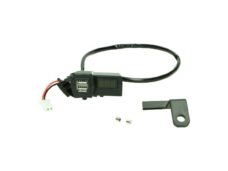 usb lader DMP 12v universeel 2 poorts met display accu spanningsmeter bromfiets honda