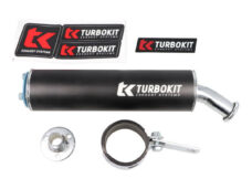 nademper Turbokit uitlaat los 3-bouts universeel 60x225mm zwart