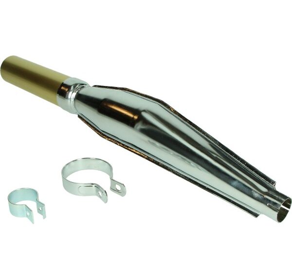 uitlaat jamarcol cross fuego + beugel (expansie) 32mm chroom/goud bromfiets