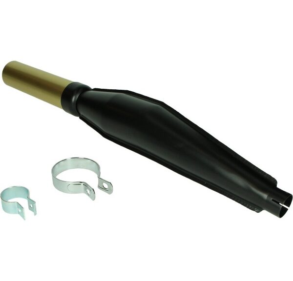uitlaat jamarcol cross met beugel fuego (expansie) 32mm zwart/goud bromfiets