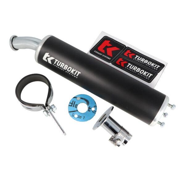 nademper Turbokit uitlaat los 3-bouts high performance 70x270mm zwart
