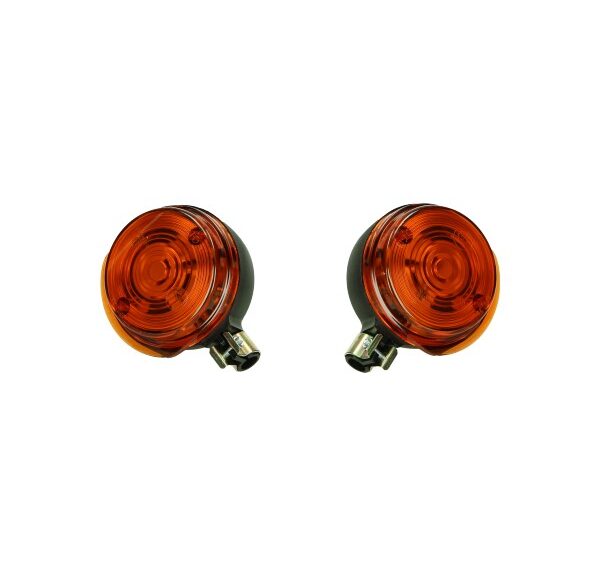 Knipperlichtset rond zwart/oranje 2pcs simson