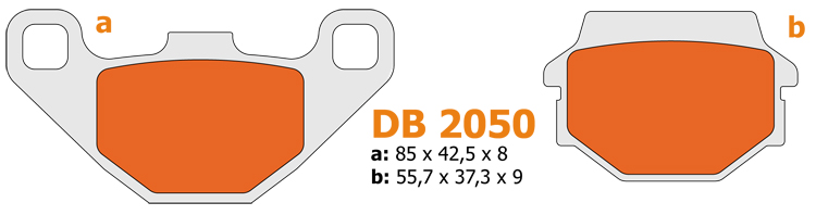 Remblokset delta achter — geschikt voor Adly Quad db2050 m-1