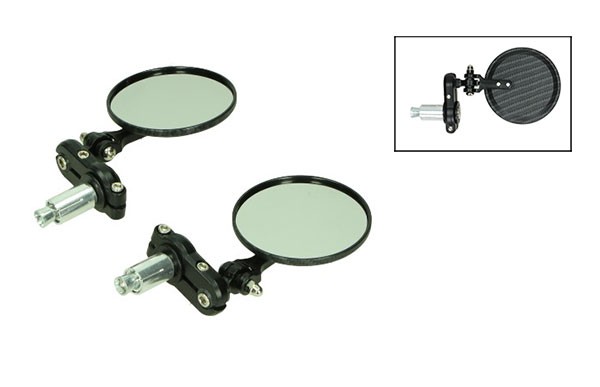 spiegelset DMP stuurbevestiging rond bar end CNC o.a. carbon gts alle mod.