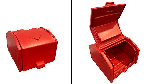 Pizzakoffer geisoleerd bovenlader 90L + montage plaat rood