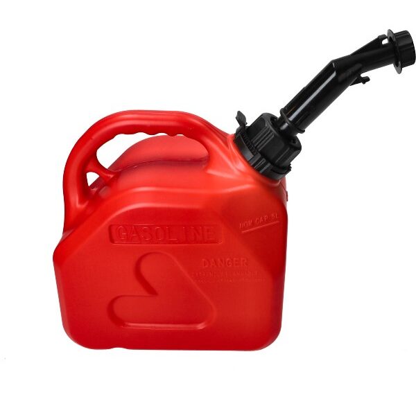 werkplaats benzinekan met schenktuit 5L rood