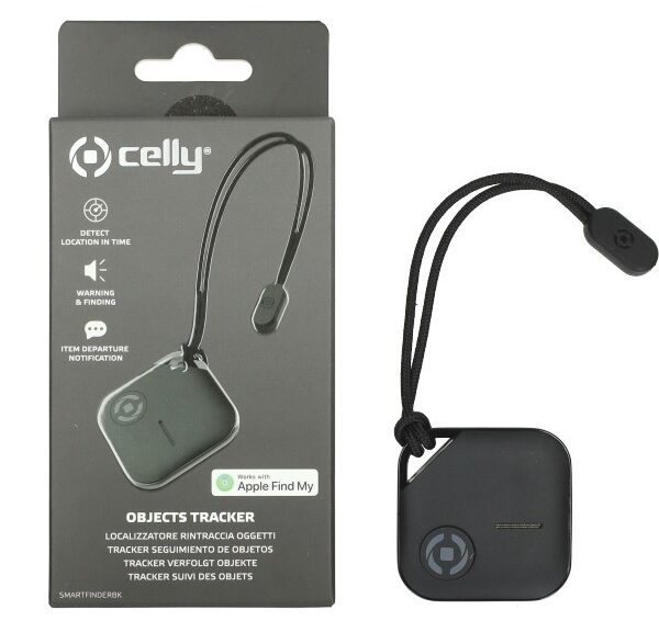 smartfinder Celly tracker werkt via Iphone App airtag zwart bromfiets