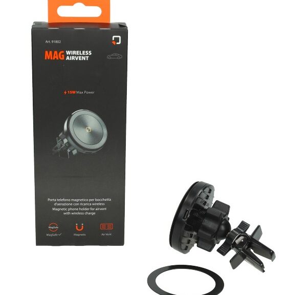 houder optiline telefoon oplader Mag Wireless Airvent voor in auto luchtrooster Minicar 91802