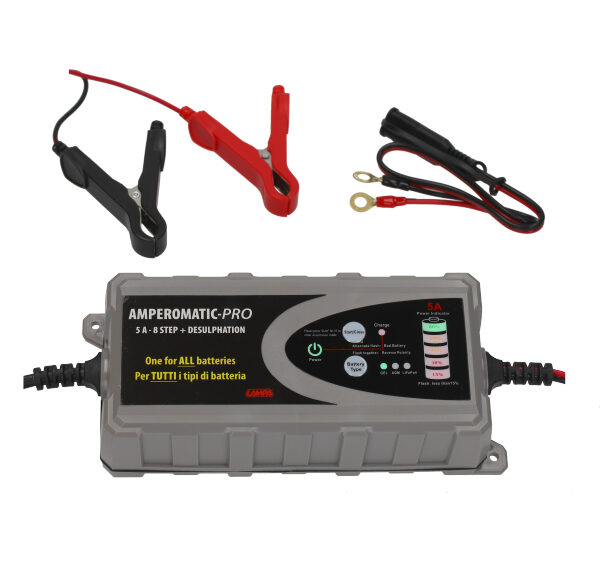 Acculader Lampa 12v slimme acculader 5amp amperomatic pro