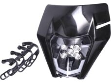 koplampspoiler + verlichting led type KTM enduro/sm o.a. zwart aprilia