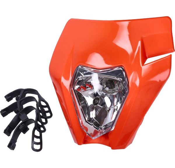 koplampspoiler + verlichting type KTM enduro/sm o.a. oranje aprilia