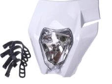 koplampspoiler + verlichting type KTM enduro/sm o.a. wit aprilia