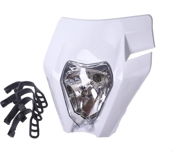 koplampspoiler + verlichting type KTM enduro/sm o.a. wit aprilia