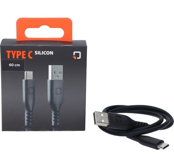 oplaadkabel optiline silicone usb A > usb C 60cm zwart 91787