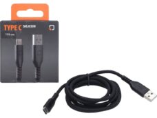 oplaadkabel optiline silicone usb A > usb C 150cm zwart 91788