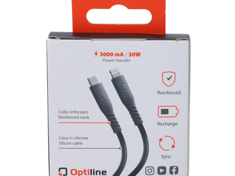 Oplaadkabel Optiline Silicone Usb C > Apple 8 Pin 60cm Zwart 91784