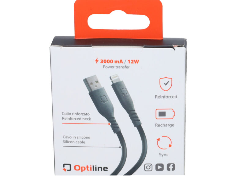 Oplaadkabel Optiline Silicone Usb A > Apple 8 Pin 60cm Zwart 91781