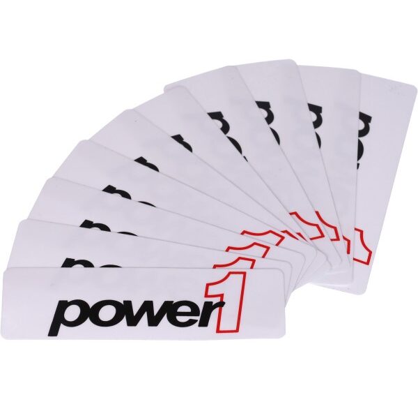 sticker power1 (100x30mm) 10 stuks