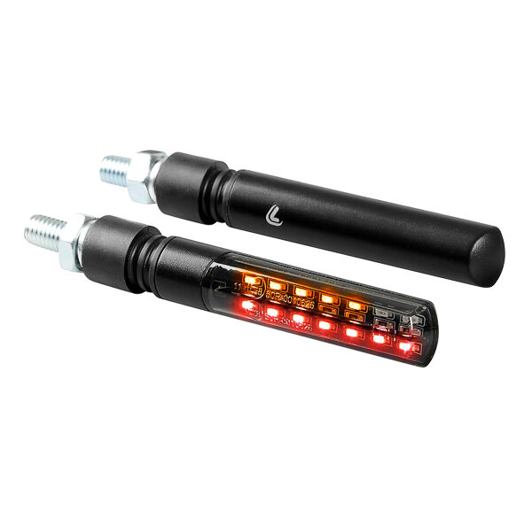 Knipperlichtset Lampa LED E-KEUR line 12v met achterlicht functie achter zwart