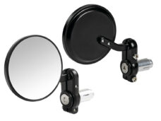spiegelset lampa bar end universeel Dernier rond zwart motorfiets