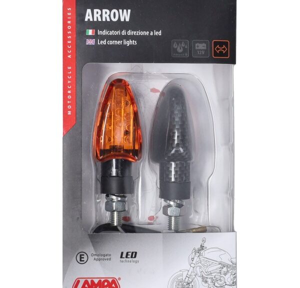 knipperlichtset lampa led e-keur pijl carbon univ 90124