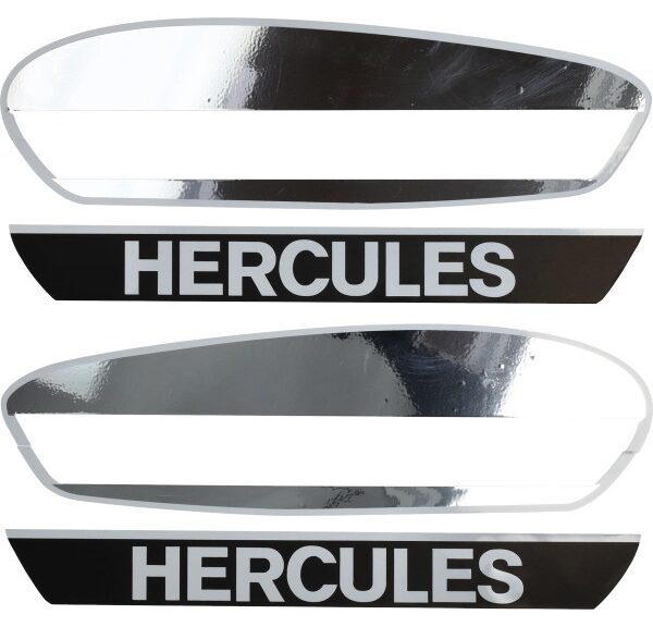 stickerset benzinetank chroom/wit hercules