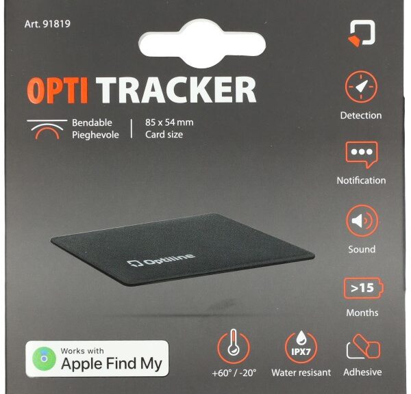 gps volgsysteem optiline tracker zelfklevend flexibel 85x54x3mm zwart bromfiets