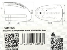 Schijfremslot Shad + Alarm 6mm Zwart Sc61a