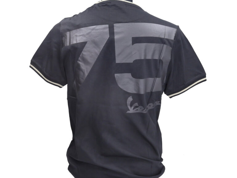 T-shirt Korte Mouwen Vespa Origineel Anniversary 75 S Zwart 607690m01b