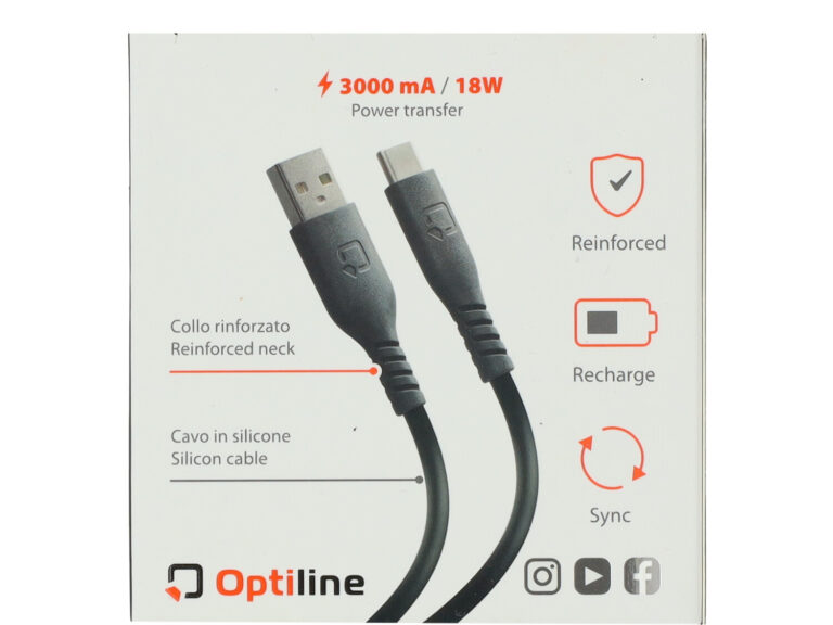 Oplaadkabel Lampa Silicone Telefoon Usb Type A > Usb Type C Lengte 20cm 91786