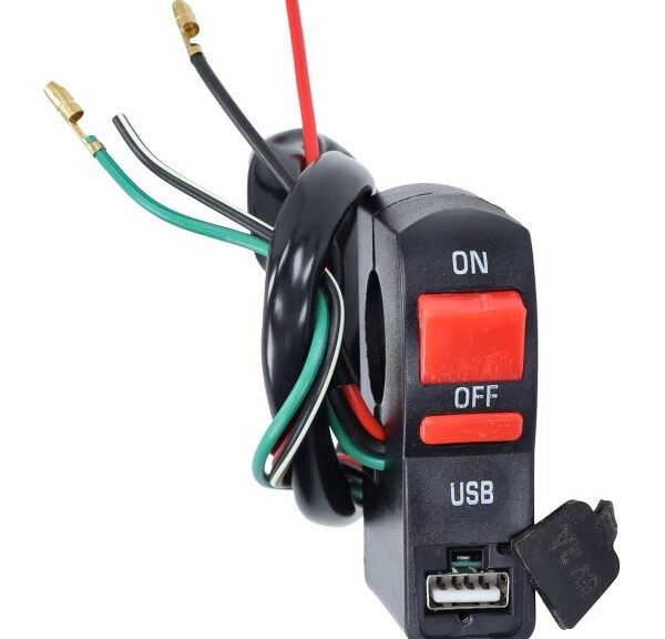 stuurschakelaar aan/uit universeel + USB lader 5v 2a 22mm