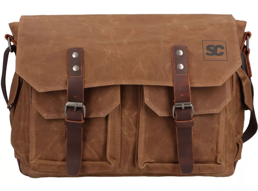 Schoudertas Universeel Sc Gewaxt Canvas Bruin