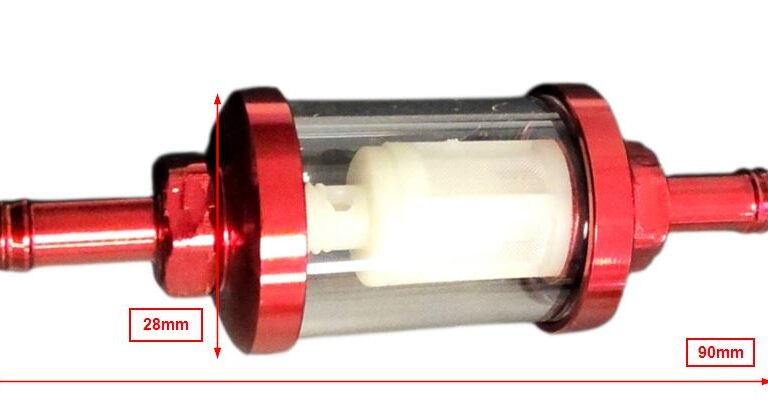 Benzinefilter 101 Octane Demontabel 7mm Rood