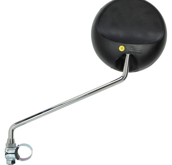 spiegel bumm rond + klem links/rechts zwart/chroom a35
