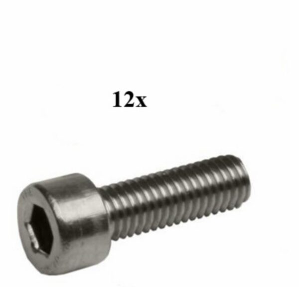bout inbus m6x40mm rvs 12pcs