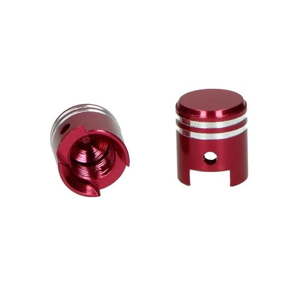 Ventieldopset DMP model zuiger rood alu 2pcs bromfiets