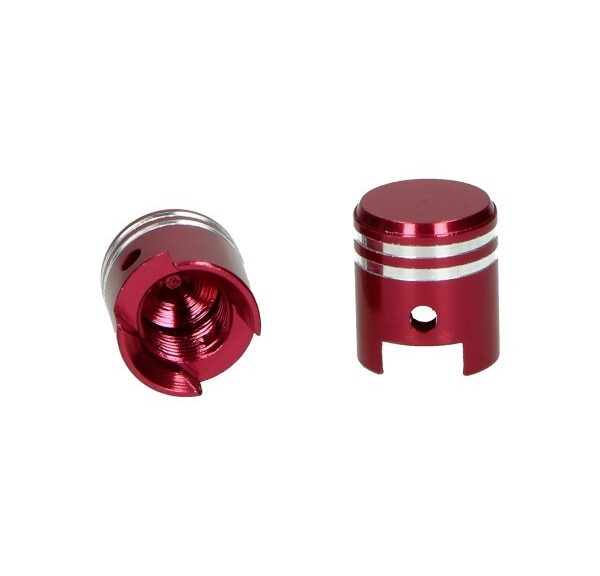 ventieldopset DMP model zuiger rood alu 2pcs bromfiets