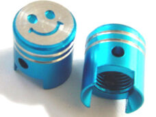 Ventieldopset DMP model zuiger smile blauw alu 2pcs bromfiets