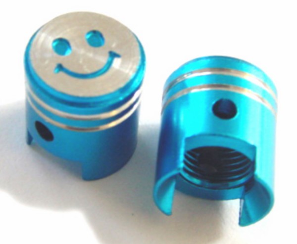 ventieldopset DMP model zuiger smile blauw alu 2pcs bromfiets