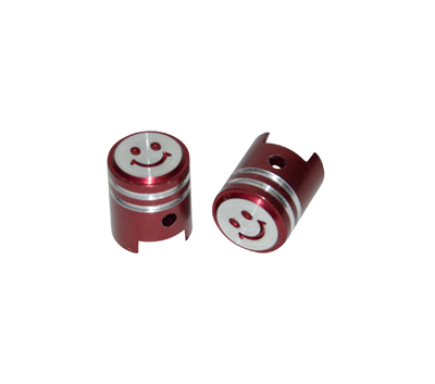 Ventieldopset DMP model zuiger smile rood alu 2pcs bromfiets