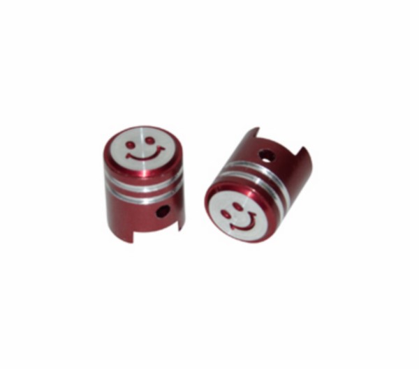 ventieldopset DMP model zuiger smile rood alu 2pcs bromfiets